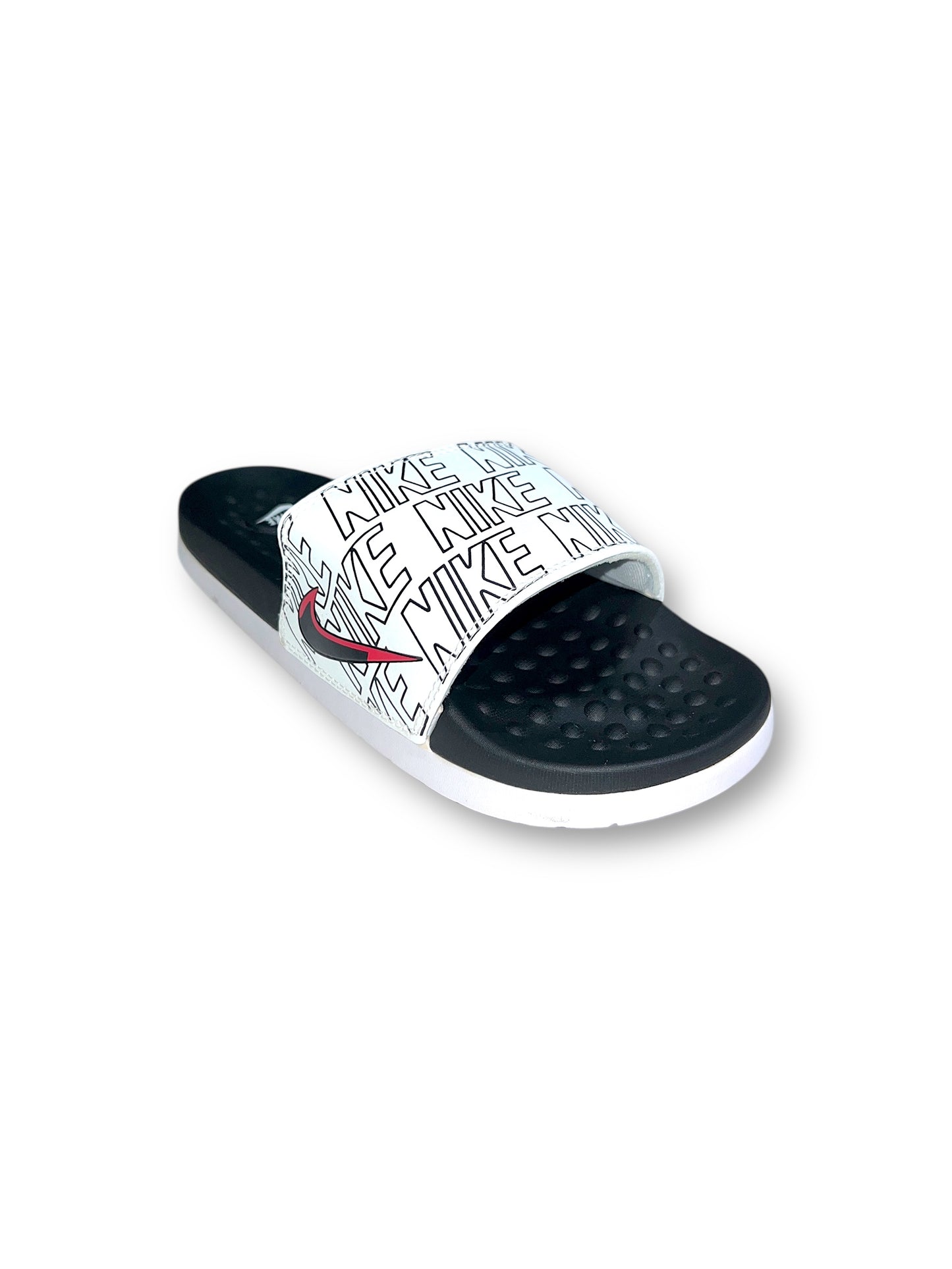 N.K Medicated | fluffy Slides | White/Black