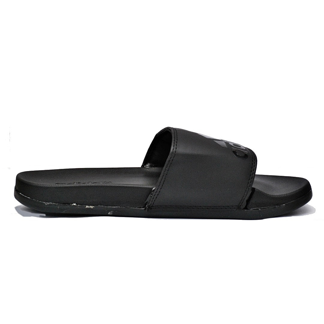 A.D Comfortable Fluffy Slides | Black & Black