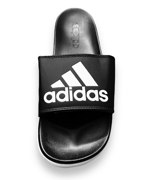 A.D Comfortable Fluffy Slides | Black & White